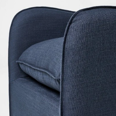 Slipcover Style Upholstered Swivel Accent Chair Blue - Threshold™ Designed With Studio McGee 4 Slipcover Style Upholstered Swivel Accent Chair Blue - Threshold™ Designed With Studio McGee - Image 4