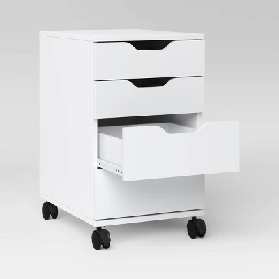 Loring Rolling Cabinet White - Threshold™: Mobile Office Furniture Set With Drawers 2 Loring Rolling Cabinet White - Threshold™: Mobile Office Furniture Set With Drawers - Image 2