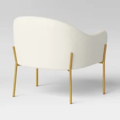 Gladden Barrel Accent Chair Cream Boucle/Brass - Threshold™: Gold-Tone Metal Legs, Curved Back, Upholstered Armchair -Furniture Sales Store GUEST 8d5a0ad2 223c 4d29 a30d a346626a9a74