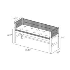 Elden Wood Bench With Woven Back And Loose Cushion Seat - Threshold™ Designed With Studio McGee 11 Elden Wood Bench With Woven Back And Loose Cushion Seat - Threshold™ Designed With Studio McGee -Furniture Sales Store GUEST 8f053347 15e4 4064 81c1 72a38bf0a4d6