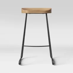 Hull Low Back Barstool Wood/Metal - Threshold -Furniture Sales Store GUEST 94c2a590 54b9 4e8d 8e3a 2a073684c565