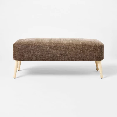 Corallina Upholstered Wooden Bench Natural Wood/Dark Brown - Threshold™ Designed With Studio McGee 2 Corallina Upholstered Wooden Bench Natural Wood/Dark Brown - Threshold™ Designed With Studio McGee - Image 2