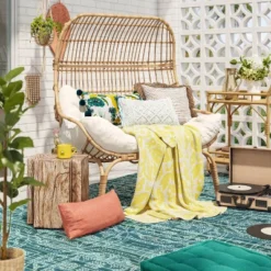 Wicker & Metal Outdoor Patio Chair, Egg Chair Natural - Threshold™ Designed With Studio McGee 13 Wicker & Metal Outdoor Patio Chair, Egg Chair Natural - Threshold™ Designed With Studio McGee -Furniture Sales Store GUEST 98121453 7012 488d ba4f 18f874372531