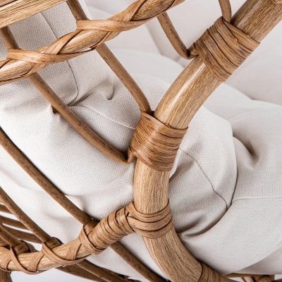 Wicker & Metal Outdoor Patio Chair, Egg Chair Natural - Threshold™ Designed With Studio McGee 4 Wicker & Metal Outdoor Patio Chair, Egg Chair Natural - Threshold™ Designed With Studio McGee - Image 4