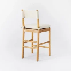 Emery Wood Counter Height Barstool With Upholstered Seat And Sling Back Natural - Threshold™ Designed With Studio McGee -Furniture Sales Store GUEST 9f7f5d4d d259 4ec6 a838 71315204c3fa