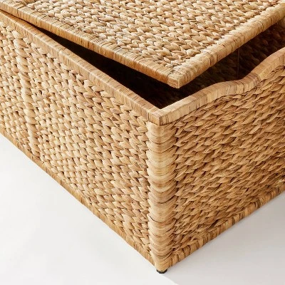 Natural Woven Storage Bench - Threshold™ Designed With Studio McGee: Metal Frame, Fish Scale Pattern, No Assembly Required 3 Natural Woven Storage Bench - Threshold™ Designed With Studio McGee: Metal Frame, Fish Scale Pattern, No Assembly Required - Image 3