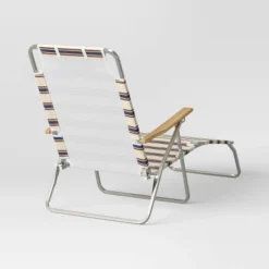 Striped Aluminum Beach Lounger With Wood Arms - Threshold™ -Furniture Sales Store GUEST a72bf634 d3db 44d5 b2f4 d19d9498af18