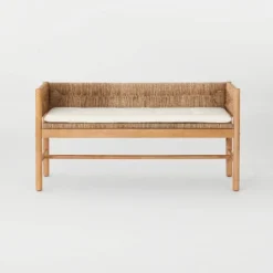 Elden Wood Bench With Woven Back And Loose Cushion Seat - Threshold™ Designed With Studio McGee 15 Elden Wood Bench With Woven Back And Loose Cushion Seat - Threshold™ Designed With Studio McGee -Furniture Sales Store GUEST ac5cda38 2527 47e4 9bd6 bc9e470974cb