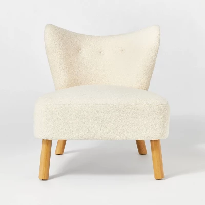 Sculpted Faux Shearling Accent Chair Cream - Threshold™ Designed With Studio McGee 2 Sculpted Faux Shearling Accent Chair Cream - Threshold™ Designed With Studio McGee - Image 2