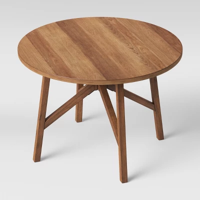 42" Clarksburg Cross Leg Wood Dining Table Round Brown - Threshold™ 3 42" Clarksburg Cross Leg Wood Dining Table Round Brown - Threshold™ - Image 3