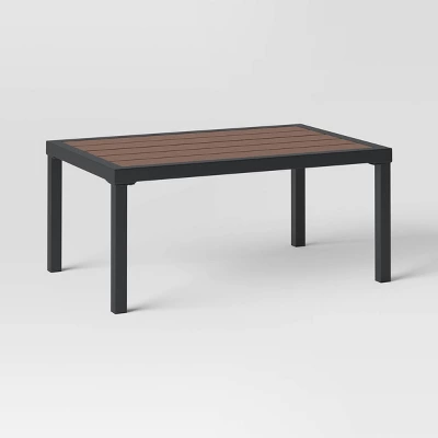 Bryant 2pc Faux Wood Patio Loveseat & Coffee Table - Gray/Natural - Threshold™ 6 Bryant 2pc Faux Wood Patio Loveseat & Coffee Table - Gray/Natural - Threshold™ - Image 6