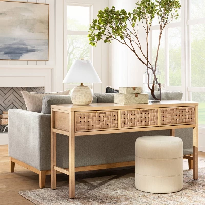 Palmdale Woven Drawer Console Natural - Threshold™ Designed With Studio McGee 1 Palmdale Woven Drawer Console Natural - Threshold™ Designed With Studio McGee