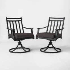 Fairmont 2pk Metal Patio Swivel Rocking Dining Chair - Threshold