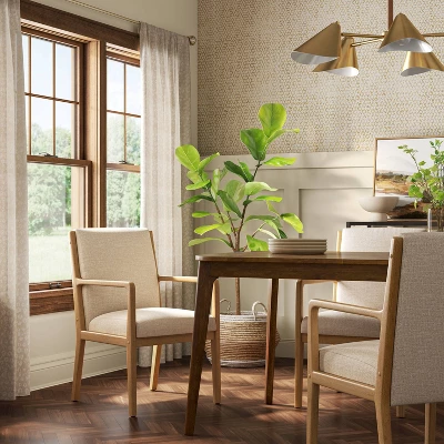 Esters Wood Arm Dining Chair Cream/Natural Wood - Threshold™ 1 Esters Wood Arm Dining Chair Cream/Natural Wood - Threshold™