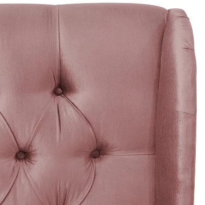 Tufted Velvet Upholstered Wingback Headboard - Skyline Furniture 4 Tufted Velvet Upholstered Wingback Headboard - Skyline Furniture - Image 4