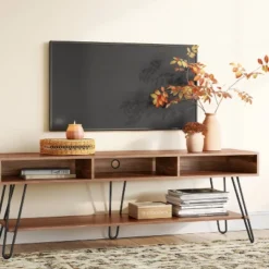Hairpin TV Stand For TVs Up To 70" Brown - Threshold™