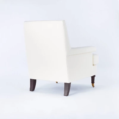 Mercer Rolled Upholstered Arm Chair With Casters Cream - Threshold™ Designed With Studio McGee 3 Mercer Rolled Upholstered Arm Chair With Casters Cream - Threshold™ Designed With Studio McGee - Image 3