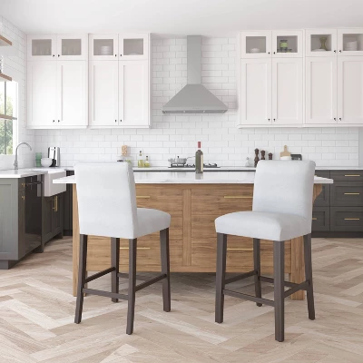 30" Velvet Parsons Barstool Wood - Threshold™ 7 30" Velvet Parsons Barstool Wood - Threshold™ - Image 7