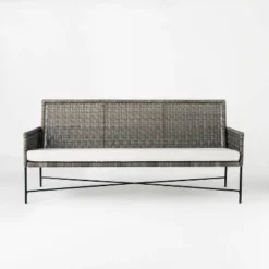 Wicker & Metal X Frame Patio Sofa - Gray - Threshold™ Designed With Studio McGee -Furniture Sales Store GUEST cc70c42f 8a55 439d 94fa 2f1b97698daa