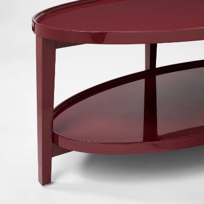 Coffee Table Lacquer Finish Dark Red - Threshold™ Designed With Studio McGee 3 Coffee Table Lacquer Finish Dark Red - Threshold™ Designed With Studio McGee - Image 3
