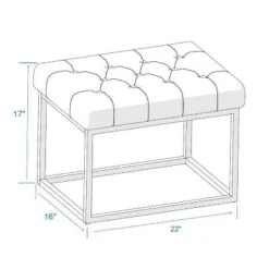 Trubeck Tufted Metal Base Ottoman Faux Leather Brown - Threshold™: Padded Footstool, No Assembly Required -Furniture Sales Store GUEST d17719f8 668a 4aa2 a474 ca4180dd0d04