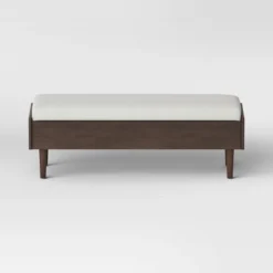 Wood Based Storage Bench Natural - Threshold™: Upholstered Entryway Ottoman With Armrest, Spot Clean -Furniture Sales Store GUEST d1e1264c cbcc 4718 b518 3a42cc2fbc09
