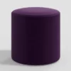 Round Thalia Ottoman In Velvet - Skyline Furniture