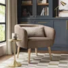 Barrel Open Back Accent Chair Velvet Camel - Threshold™
