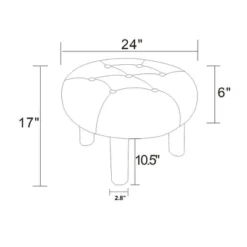 Kessler Round Tufted Faux Shearling Ottoman With Wood Legs Cream - Threshold™ Designed With Studio McGee -Furniture Sales Store GUEST d5175ee3 64a2 4381 b0d1 81881a4bdad9