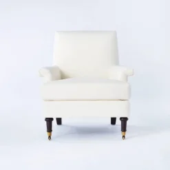 Mercer Rolled Upholstered Armchair With Casters - Threshold™ Designed With Studio McGee 18 Mercer Rolled Upholstered Armchair With Casters - Threshold™ Designed With Studio McGee -Furniture Sales Store GUEST d5ff9bd7 641d 48e4 a8e4 20813faa2427 1