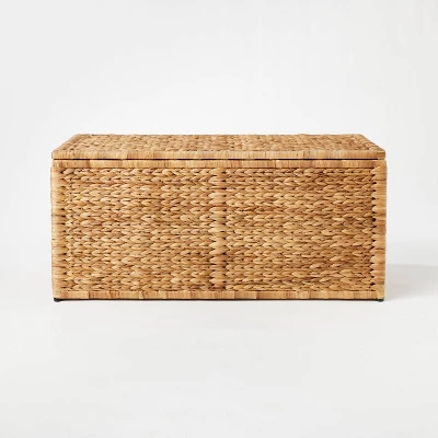 Natural Woven Storage Bench - Threshold™ Designed With Studio McGee: Metal Frame, Fish Scale Pattern, No Assembly Required 2 Natural Woven Storage Bench - Threshold™ Designed With Studio McGee: Metal Frame, Fish Scale Pattern, No Assembly Required - Image 2