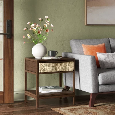 Withania Accent Table - Threshold™: Wood Composite, Decorative Storage Cabinet With Drawer 1 Withania Accent Table - Threshold™: Wood Composite, Decorative Storage Cabinet With Drawer