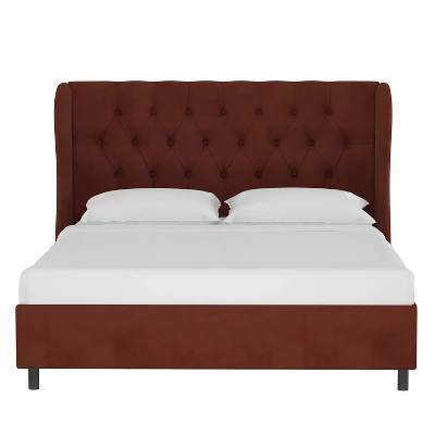Wingback Platform Bed Velvet - Skyline Furniture 1 Wingback Platform Bed Velvet - Skyline Furniture