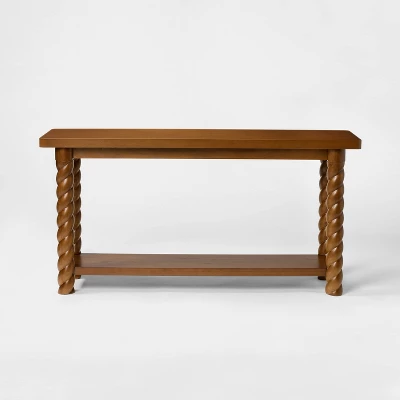 60'' Braided Console Table Walnut - Threshold™ Designed With Studio McGee 2 60'' Braided Console Table Walnut - Threshold™ Designed With Studio McGee - Image 2