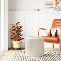 Bodrum Round Upholstered Ottoman - Threshold™ 8 Bodrum Round Upholstered Ottoman - Threshold™ -Furniture Sales Store GUEST df599837 a73a 4a1d a98d 94e564adda9a