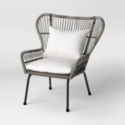 2pc Steel And Wicker Latigo Rust Resistant Outdoor Patio Club Chairs Gray - Threshold™ -Furniture Sales Store GUEST e05cdd86 6fe0 4237 b927 51cb11a8dd46