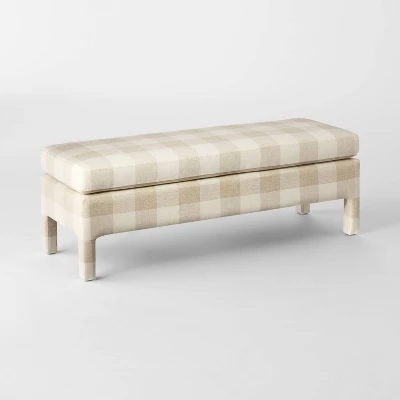 Bellfield Fully Upholstered Bench Checkered - Threshold™ Designed With Studio McGee 2 Bellfield Fully Upholstered Bench Checkered - Threshold™ Designed With Studio McGee - Image 2