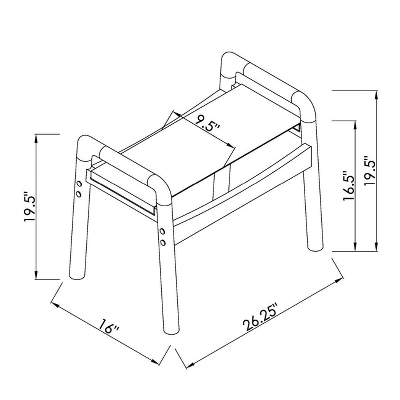 Northlake Dowel Frame Sling Ottoman Cream - Threshold™ 5 Northlake Dowel Frame Sling Ottoman Cream - Threshold™ - Image 5
