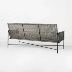 Wicker & Metal X Frame Patio Sofa - Gray - Threshold™ Designed With Studio McGee -Furniture Sales Store GUEST e9727c5c 7d57 4fb3 b845 7b850243113b