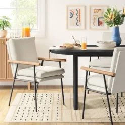 Catlett Oval Modern Wood Dining Table Black - Threshold™