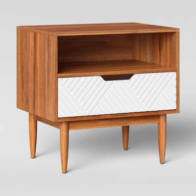 Touraco Nightstand White/Brown - Threshold™ 2 Touraco Nightstand White/Brown - Threshold™ - Image 2