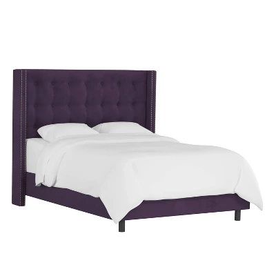 Nail Button Tufted Wingback Velvet Bed - Skyline Furniture 2 Nail Button Tufted Wingback Velvet Bed - Skyline Furniture - Image 2