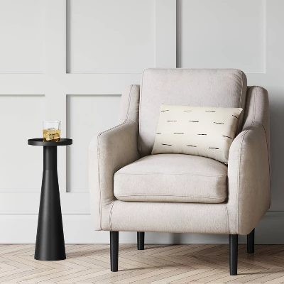 Alester Round Smooth Metal Drink Table Black - Threshold™ 1 Alester Round Smooth Metal Drink Table Black - Threshold™