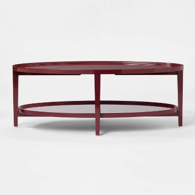 Coffee Table Lacquer Finish Dark Red - Threshold™ Designed With Studio McGee 2 Coffee Table Lacquer Finish Dark Red - Threshold™ Designed With Studio McGee - Image 2